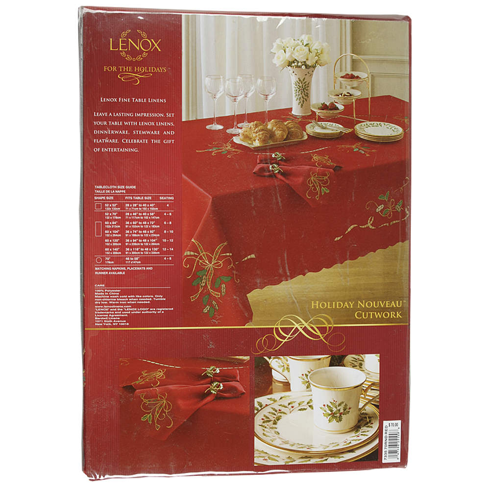 Holiday Nouveau Gold 70" Round Tablecloth by Lenox-1