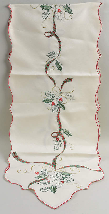 Holiday Nouveau Gold 14" x 72" Embroidered Table Runner by Lenox-1