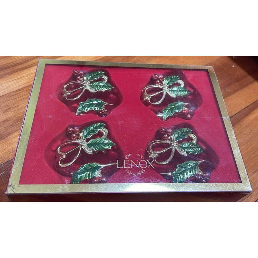 Holiday Nouveau Gold Metal Napkin Ring - Set of 4 by Lenox-1