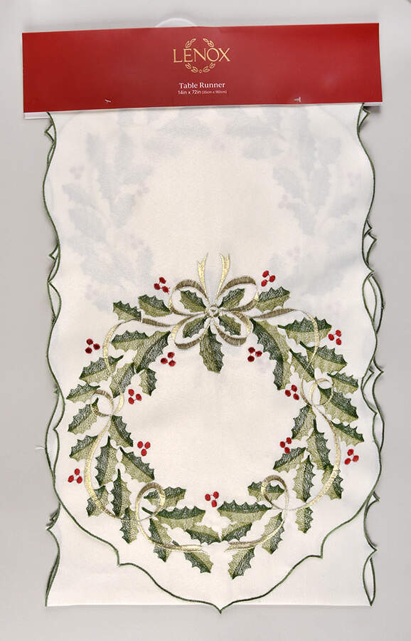 Holiday Nouveau Gold 14" X 72" Cloth Table Runner by Lenox-1
