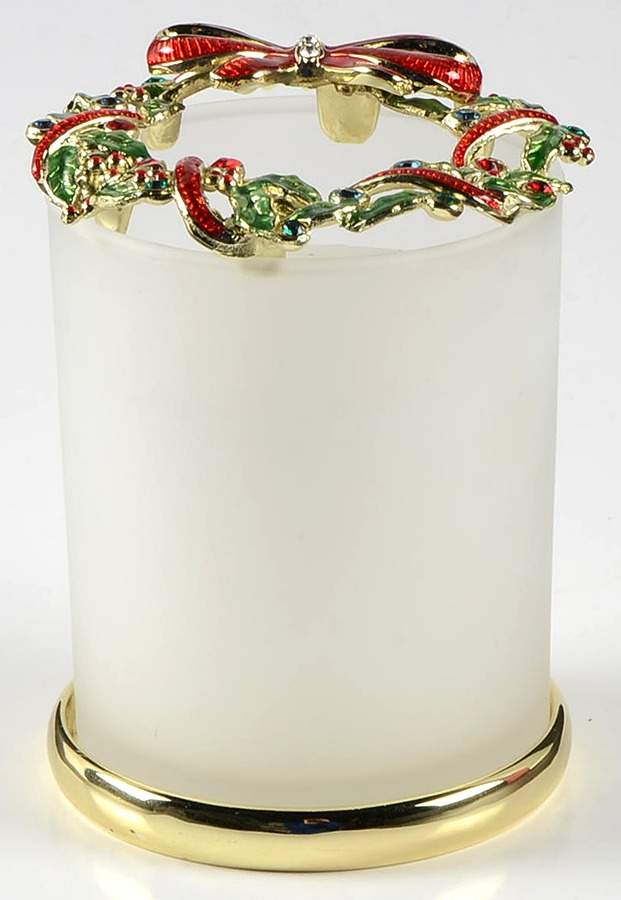 Holiday Nouveau Gold Candle Votive with Metal Wreath & Base by Lenox-1
