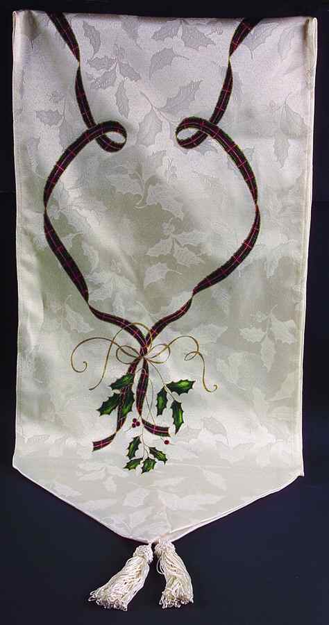 Holiday Nouveau Gold 14" X 108" Cloth Table Runner by Lenox-1