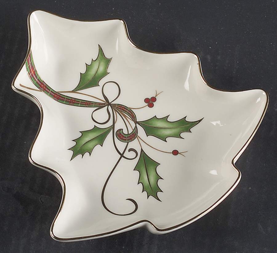 Holiday Nouveau Gold 1 Part Medium Tree Shaped Dish by Lenox-1