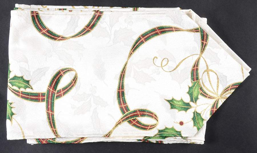 Holiday Nouveau Gold 9" X 112" Cloth Table Runner by Lenox-1