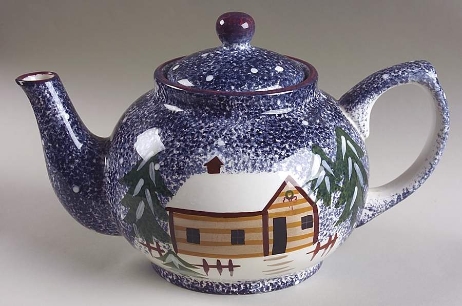 Holiday Mountain Lodge Teapot & Lid by Livingquarters-1