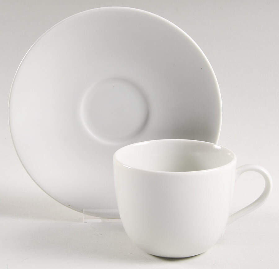 Frost White (Round) Flat Cup & Saucer Set by Lindt-Stymeist-1