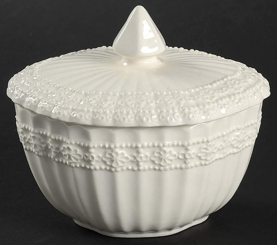 Irish Lace Sugar Bowl & Lid by Lefton-1