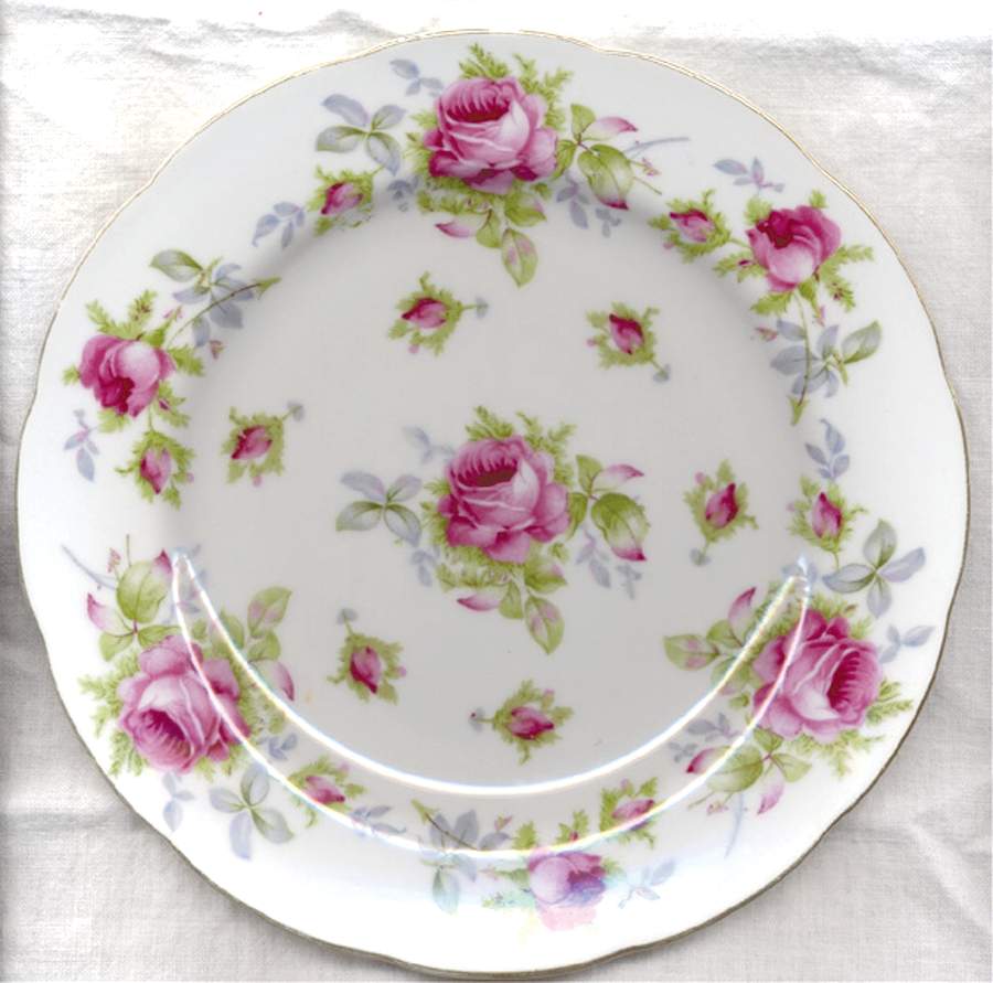 Elegant Rose Dinner Plate by Lefton-1