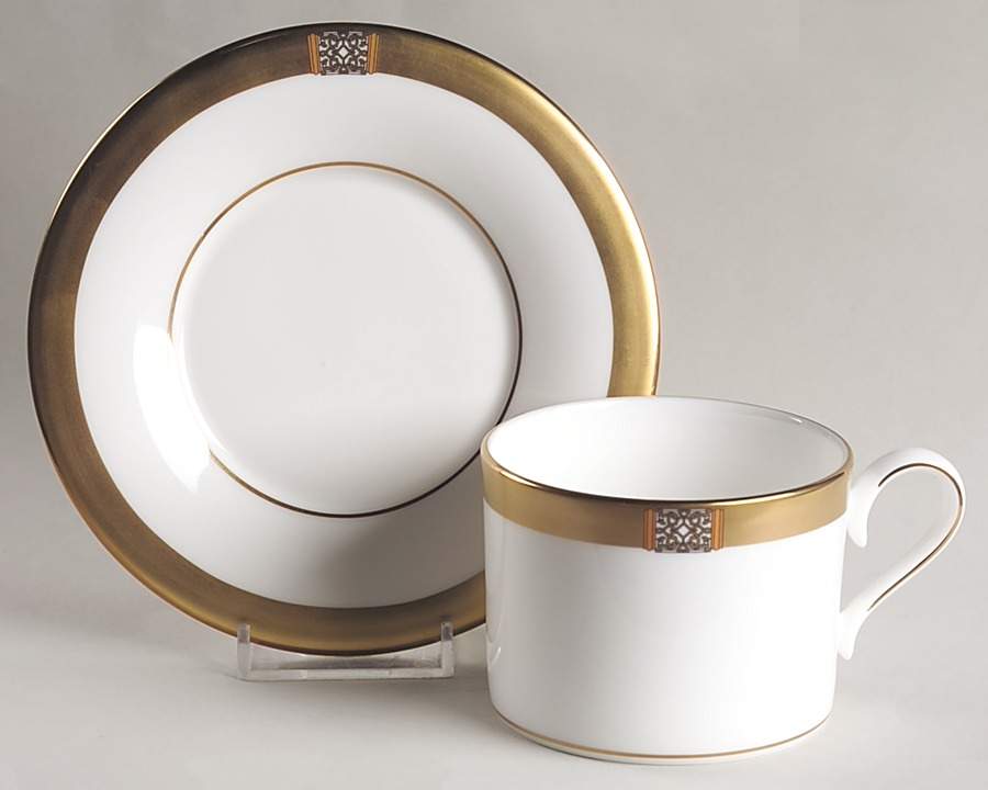 Jewel Gold Flat Cup & Saucer Set by Lenox-1