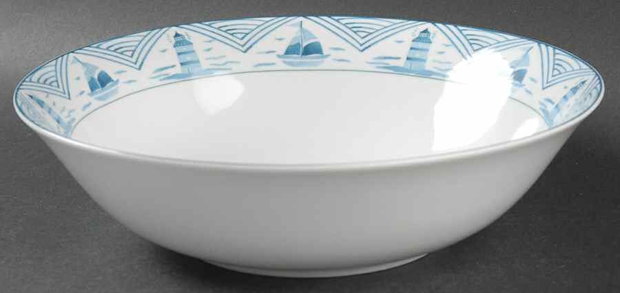 Blue Lighthouse 9" Round Vegetable Bowl by Lynn's China-1