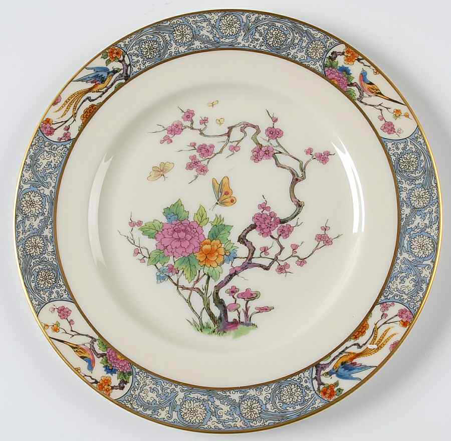 Ming-Birds (Newer, Cream, Gold Backstamp) Salad Plate by Lenox-1