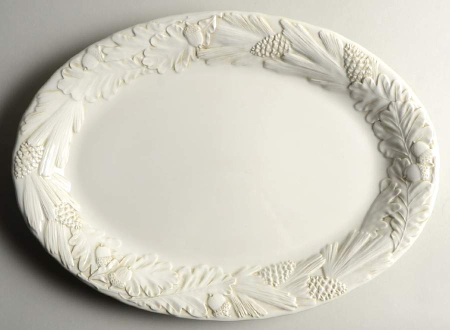 Pine Oak 18" Oval Serving Platter by La Ceramica VBC-1