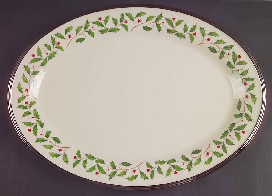 Holiday Platinum 16" Oval Serving Platter by Lenox-1