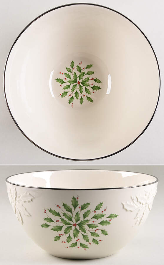 Holiday Platinum 10" Round Serving Bowl by Lenox-1