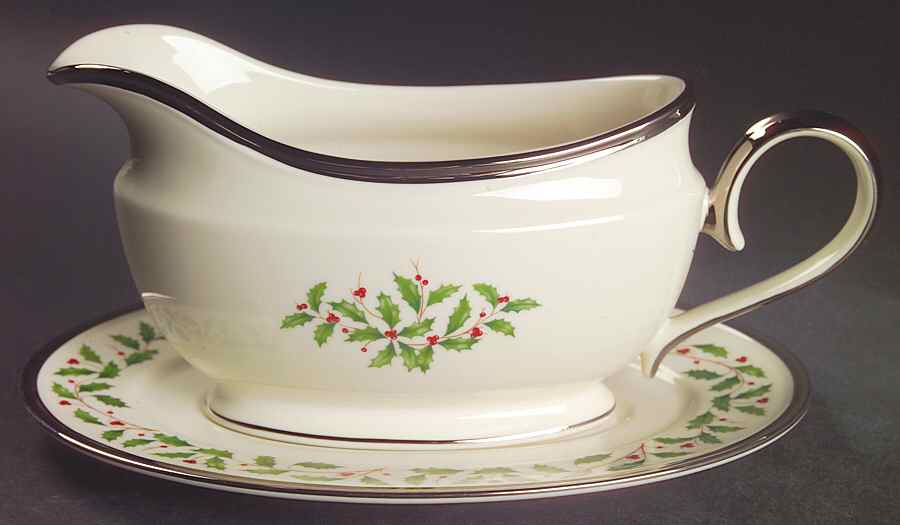 Holiday Platinum Gravy Boat & Underplate by Lenox-1