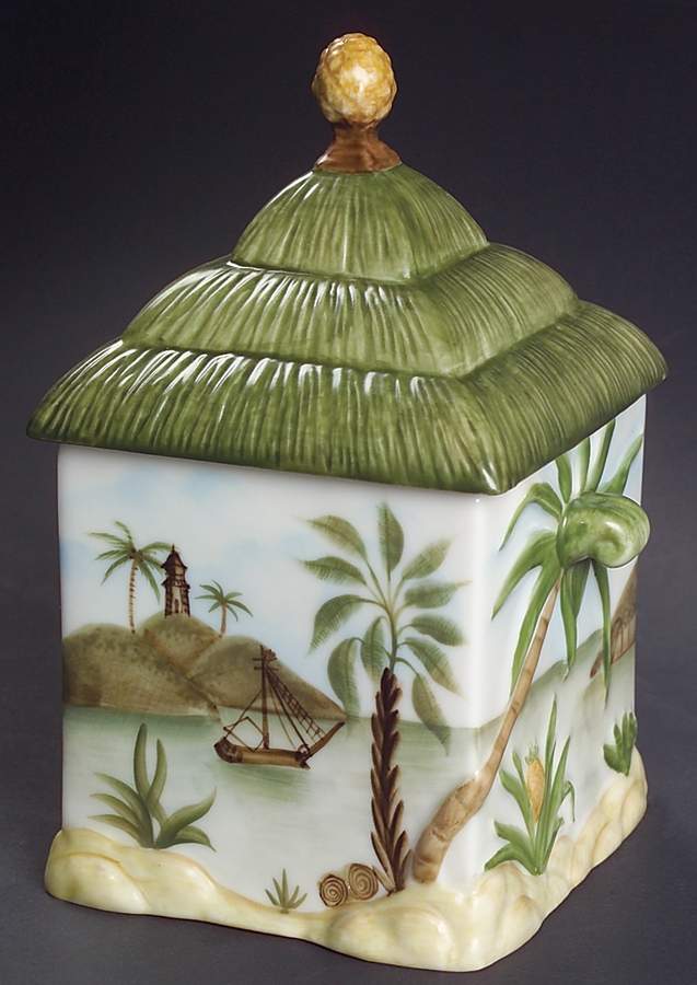 British Colonial Scenic (Accessories) Figural Sugar Bowl & Lid by Lenox-1