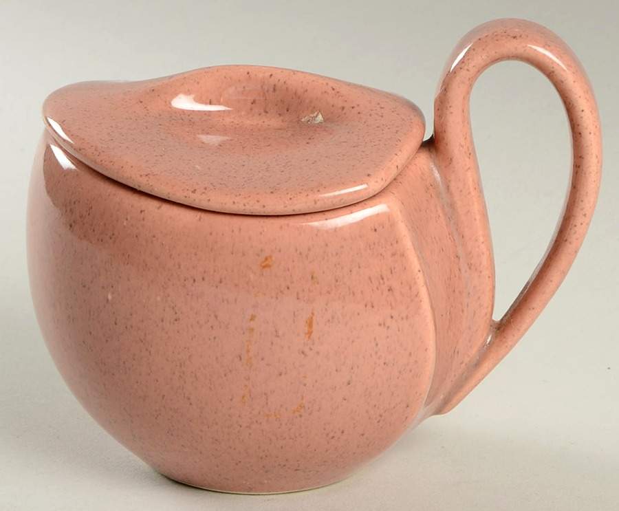 Seaside Pink (Nutmeg) Sugar Bowl & Lid by Laurel (USA)-1