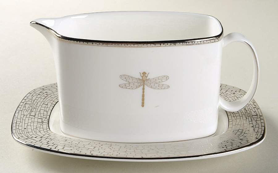 June Lane (Platinum Trim) Gravy Boat & Underplate by Lenox-1