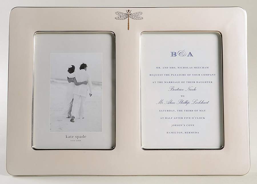 June Lane (Platinum Trim) Invitation Frame (Holds a 5x7 Invitation & Photo) by Lenox-1