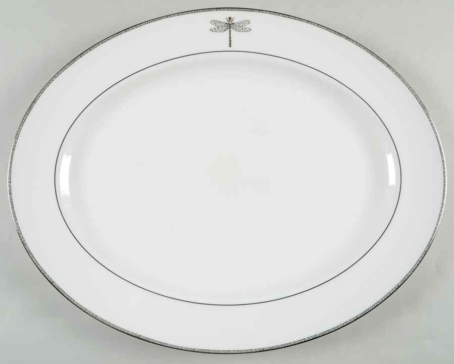 June Lane (Platinum Trim) 16" Oval Serving Platter by Lenox-1