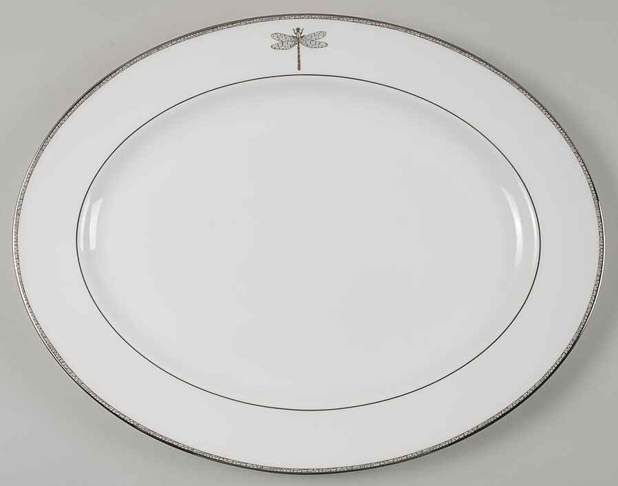 June Lane (Platinum Trim) 16" Oval Serving Platter by Lenox-1