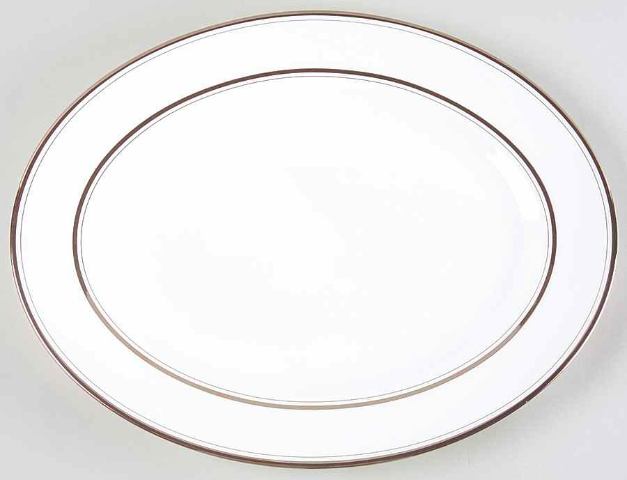 Library Lane Platinum 13" Oval Serving Platter by Lenox-1