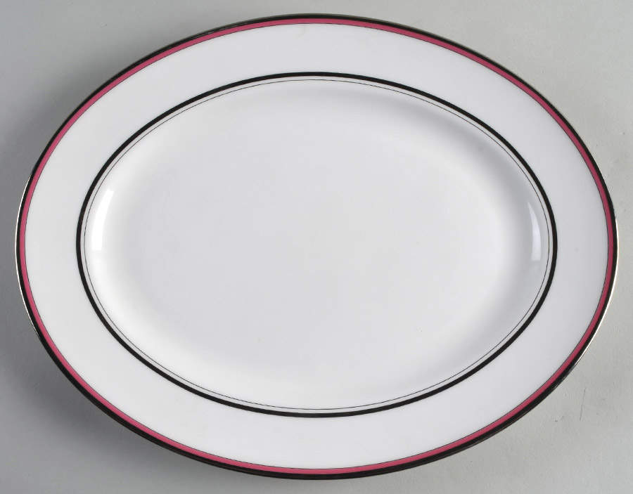 Library Lane Pink 13" Oval Serving Platter by Lenox-1