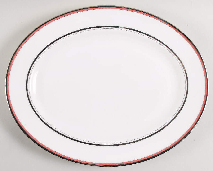 Library Lane Pink 13" Oval Serving Platter by Lenox-1