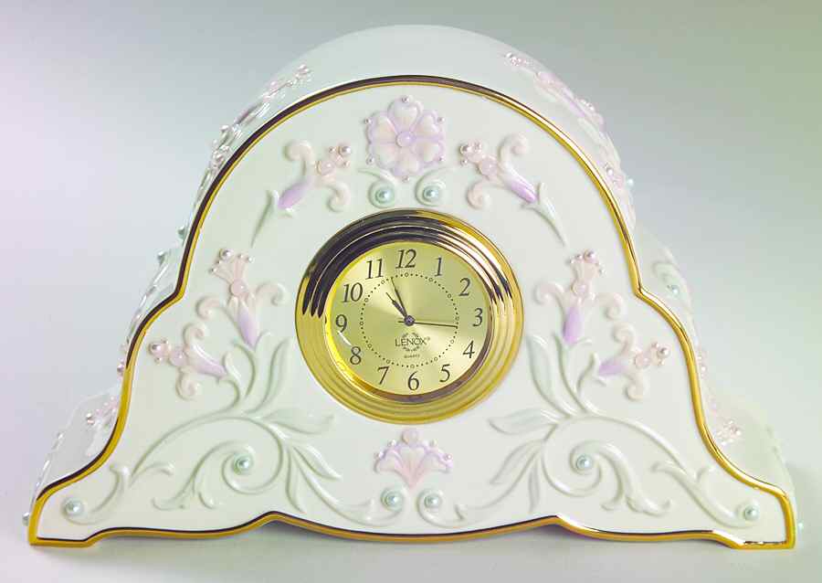 Gem Blossoms Large Quartz Clock by Lenox-1