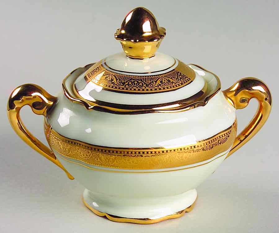 Pompadour Mini Sugar Bowl & Lid by Legle Porc d'Art-1