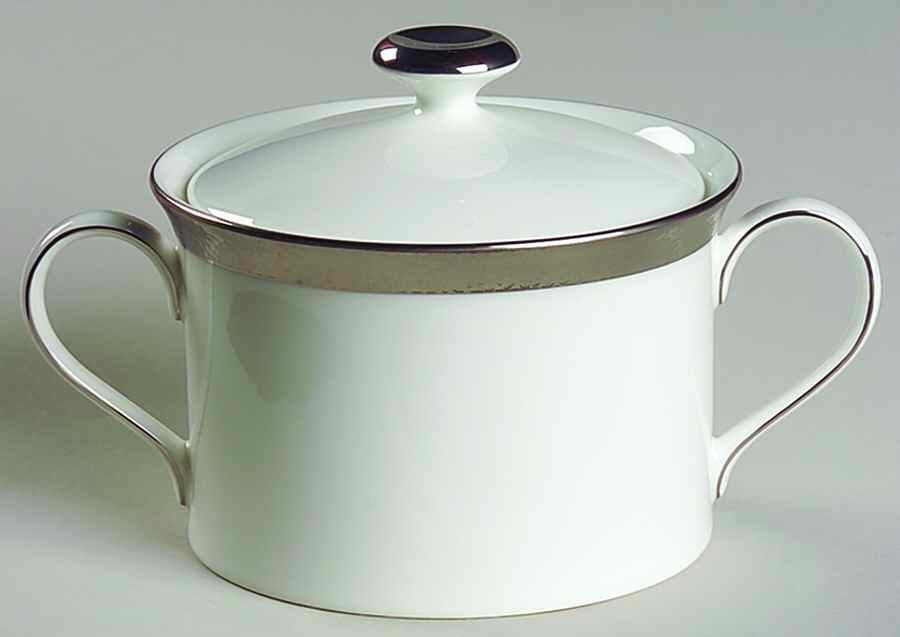 Hewitt Platinum Sugar Bowl & Lid by Ralph Lauren China-1