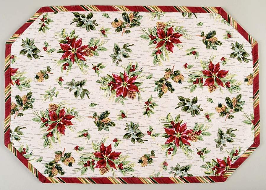 Nature's Garland Reversible Cloth Placemat by Longaberger-1