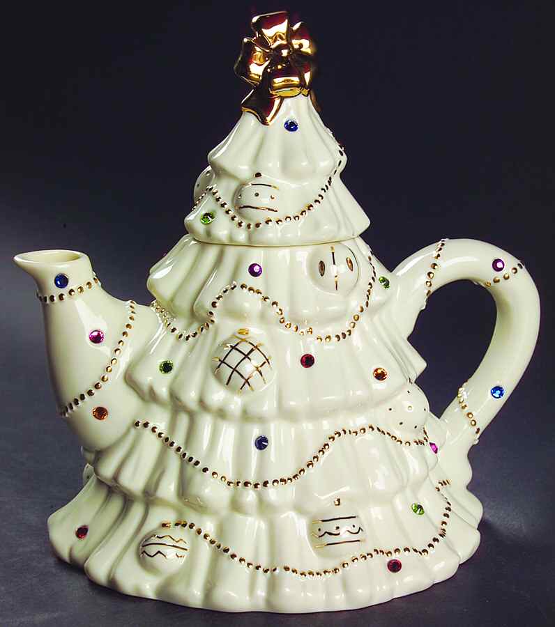 Jeweled Christmas Teapot & Lid by Lenox-1