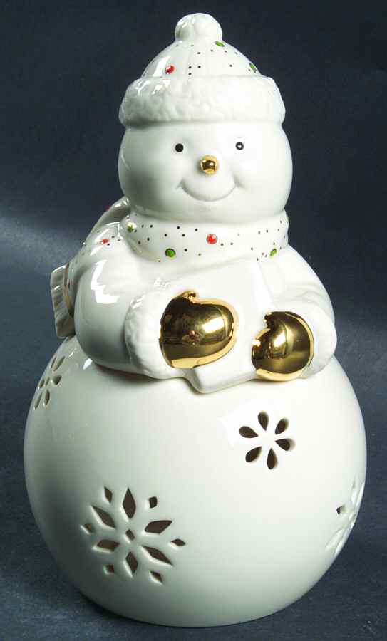 China Jewels Christmas Snowman Votive (2 Pcs) by Lenox-1
