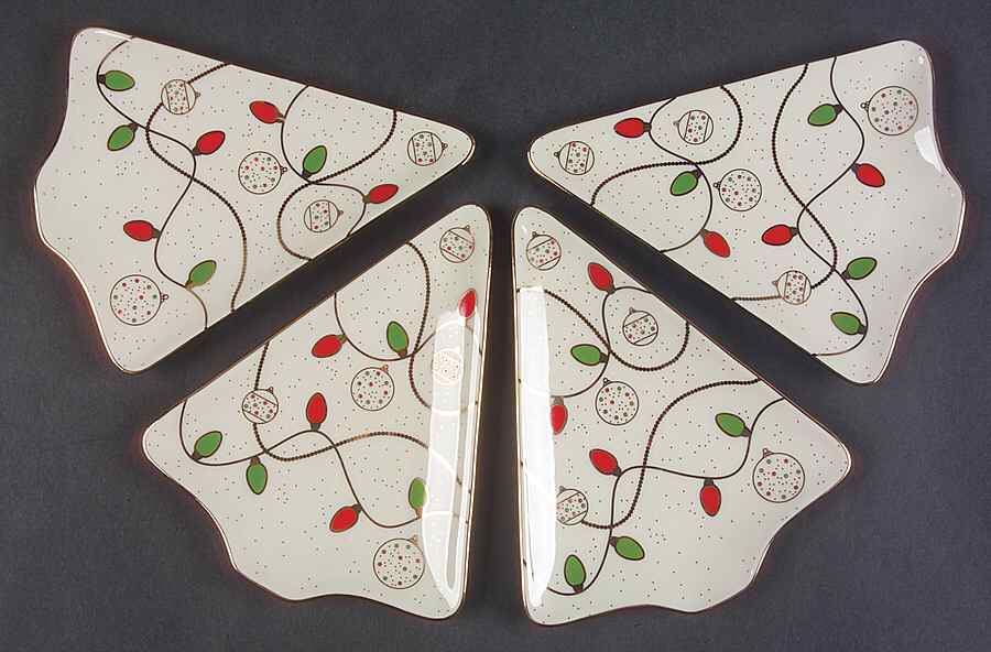 China Jewels Christmas Tidbit Plate - Set of 4 by Lenox-1
