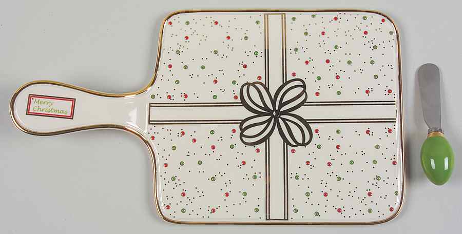 China Jewels Christmas Handled Cheese Boeard with Spreader (CHESPI) by Lenox-1