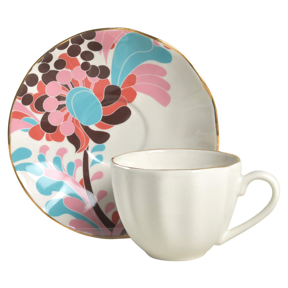 Gwinnett Lane Cream Flat Cup & Saucer Set by Lenox-1