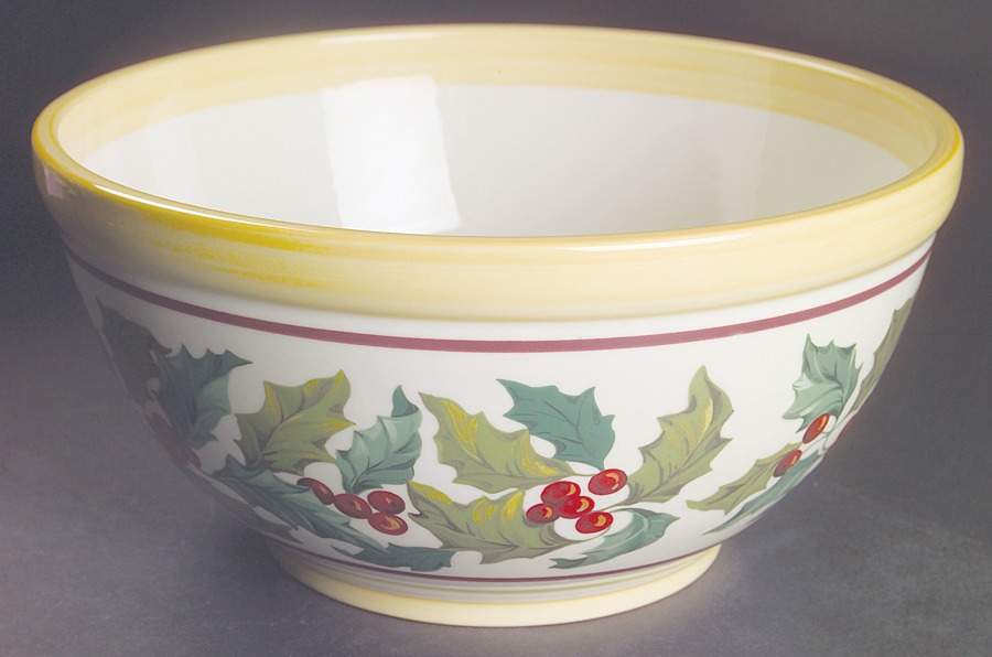 American Holly 10" Round Vegetable Bowl by Longaberger-1