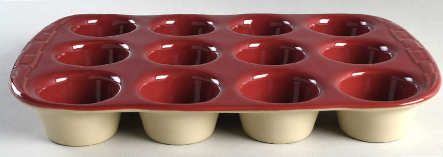 Woven Traditions Paprika Large Muffin Pan, Hold 12 Muffins by Longaberger-1