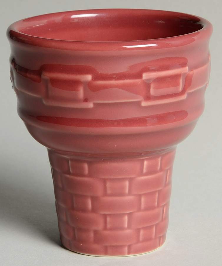 Woven Traditions Paprika Ice Cream Cone Shaped Dish by Longaberger-1