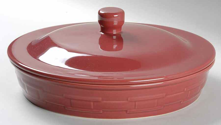 Woven Traditions Paprika Round Covered Baker by Longaberger-1