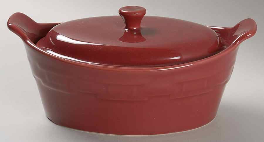 Woven Traditions Paprika 20 Oz Small Oval Covered Casserole by Longaberger-1