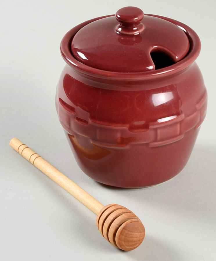 Woven Traditions Paprika Honey Pot & Lid by Longaberger-1