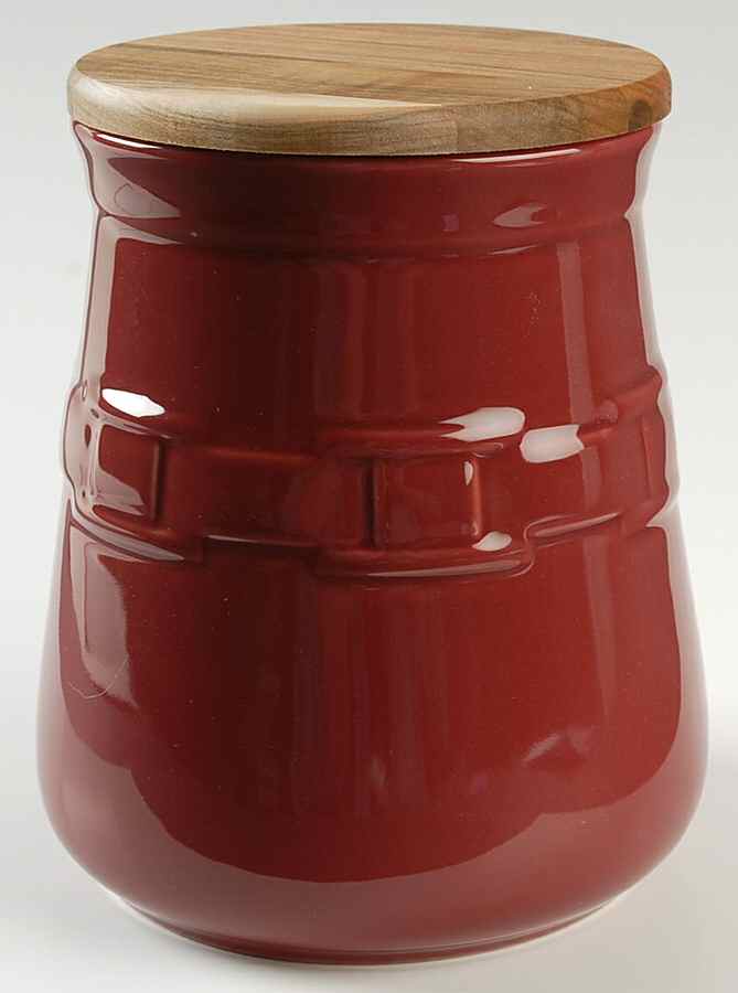 Woven Traditions Paprika Kitchen Crock & Wood Lid by Longaberger-1