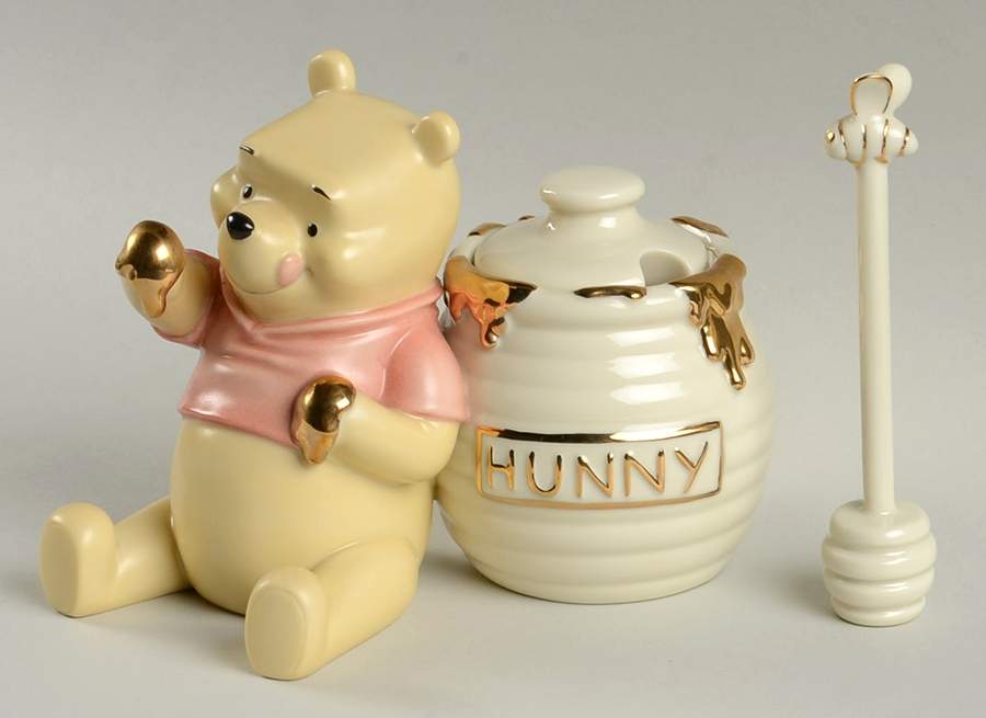 Pooh Figural Giftware Honey Pot with Lid and Spoon/Dipper by Lenox-1