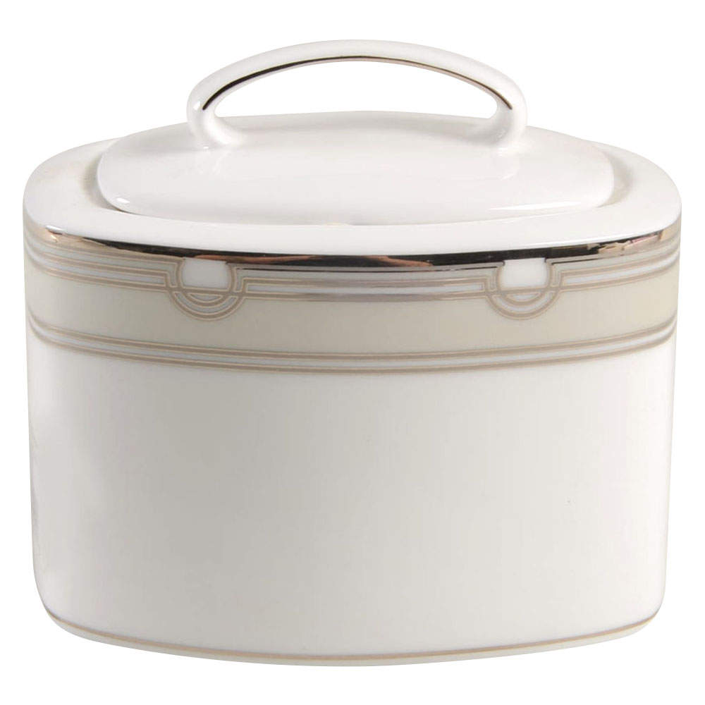Corona Grove Platinum Sugar Bowl & Lid by Lenox-1