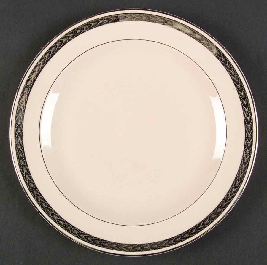 Etched Platinum (Off Edge) Luncheon Plate by Limoges-American-1