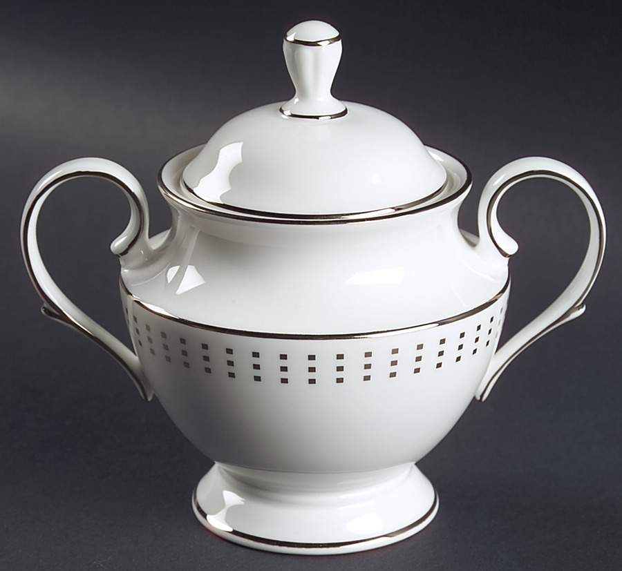 Herald Square Platinum Sugar Bowl & Lid by Lenox-1