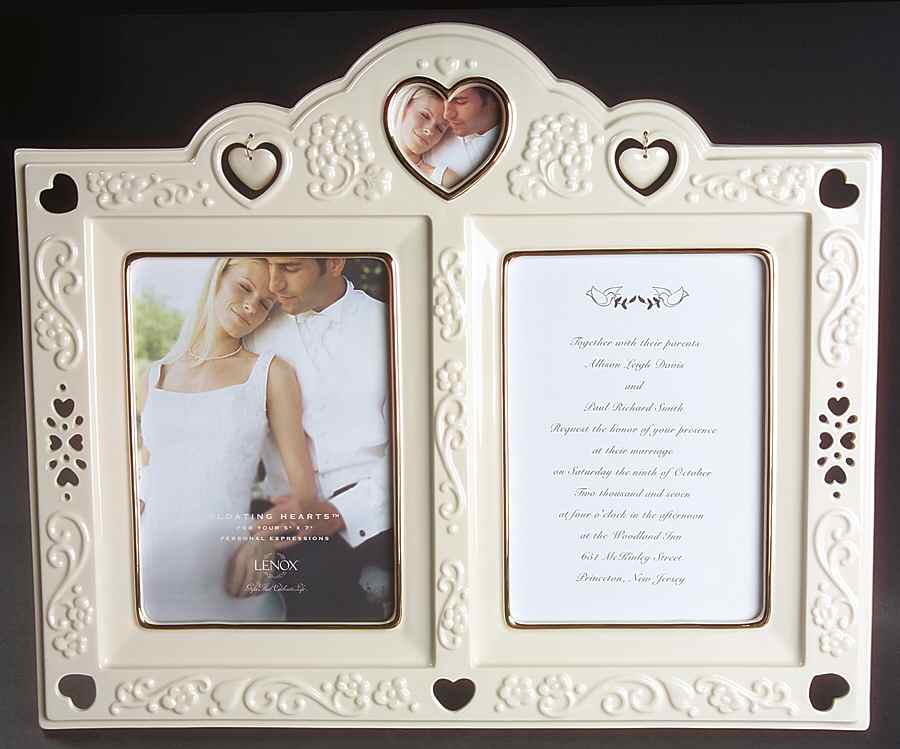 Floating Hearts Invitation Frame (Holds a 5x7 Invitation & Photo) by Lenox-1