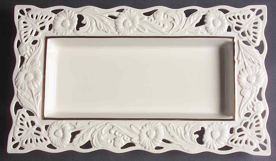 Butterflies & Lace 12" Rectangular Tray by Lenox-1